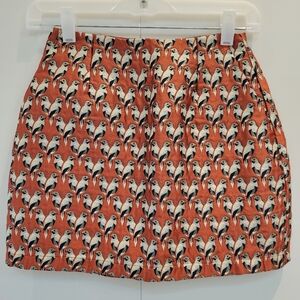 Orange Bird Patterned Skirt